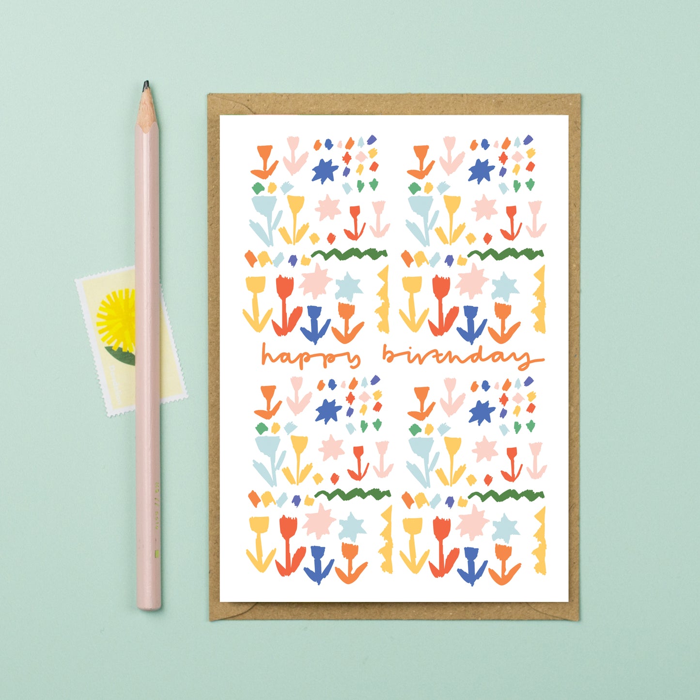 Happy birthday folk card