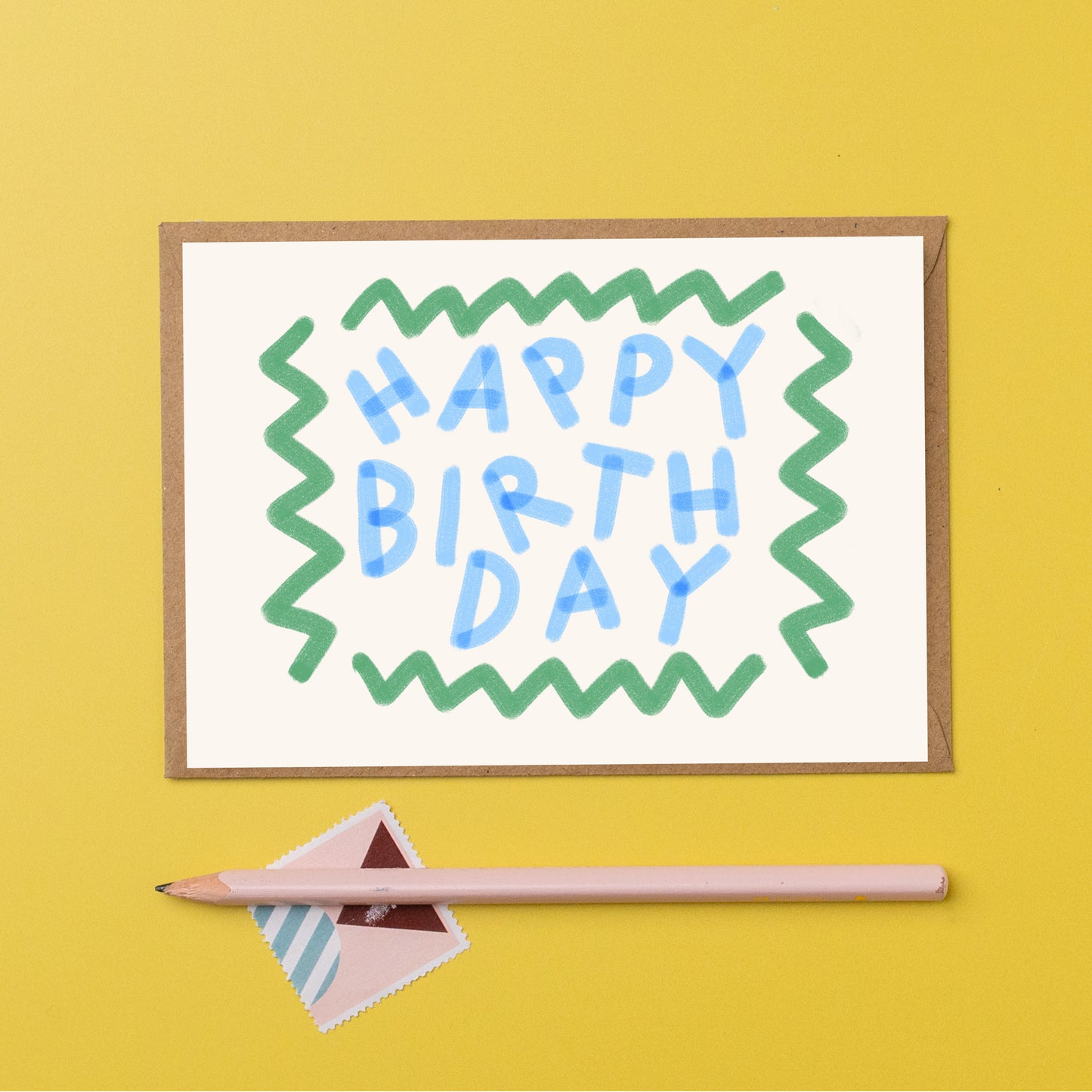 Happy birthday zig zag card