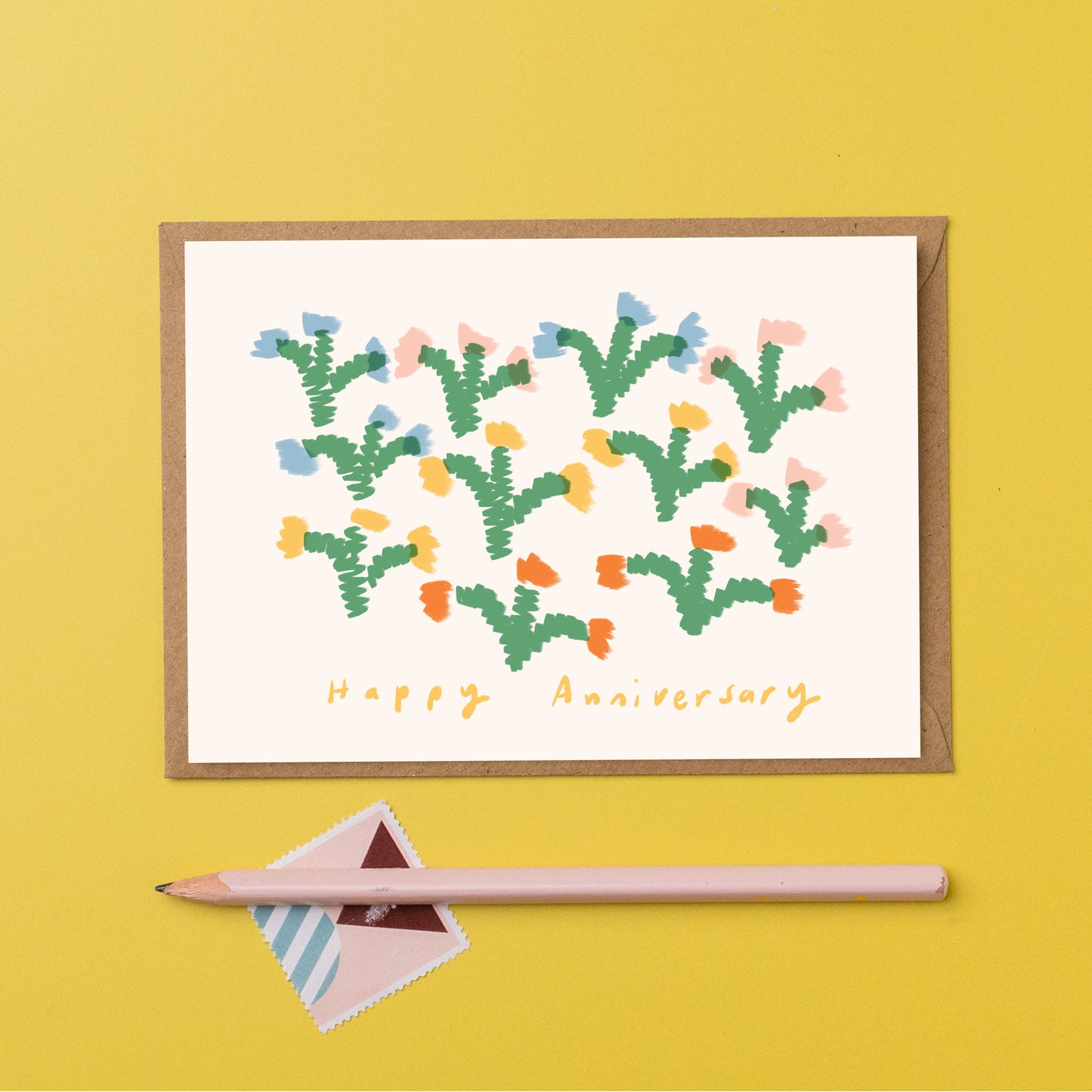 Happy anniversary tulips card