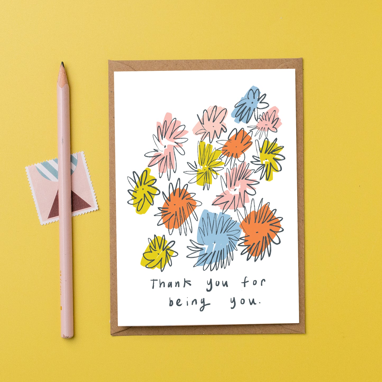 Thank you for being you floral card