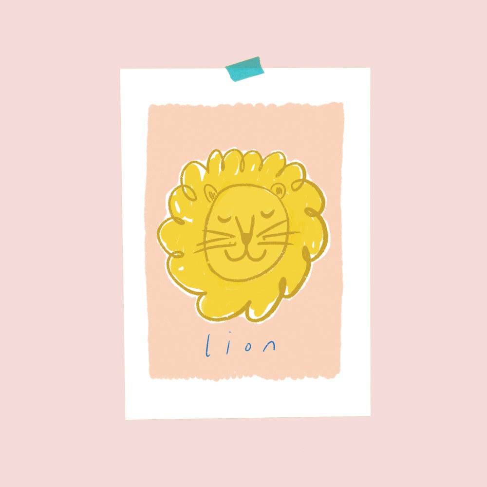 Bright cute Lion print