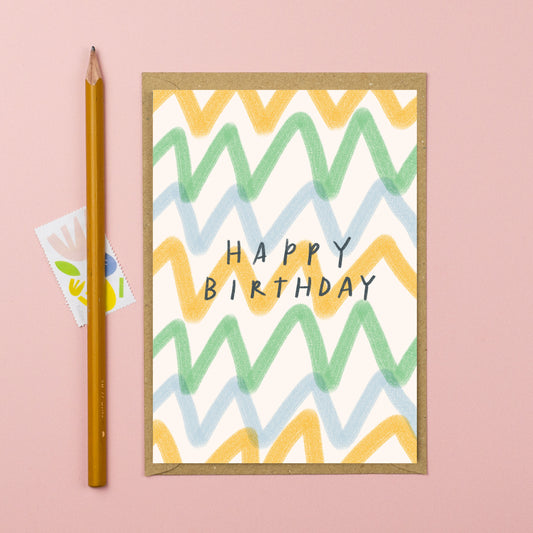 Birthday zig zag card