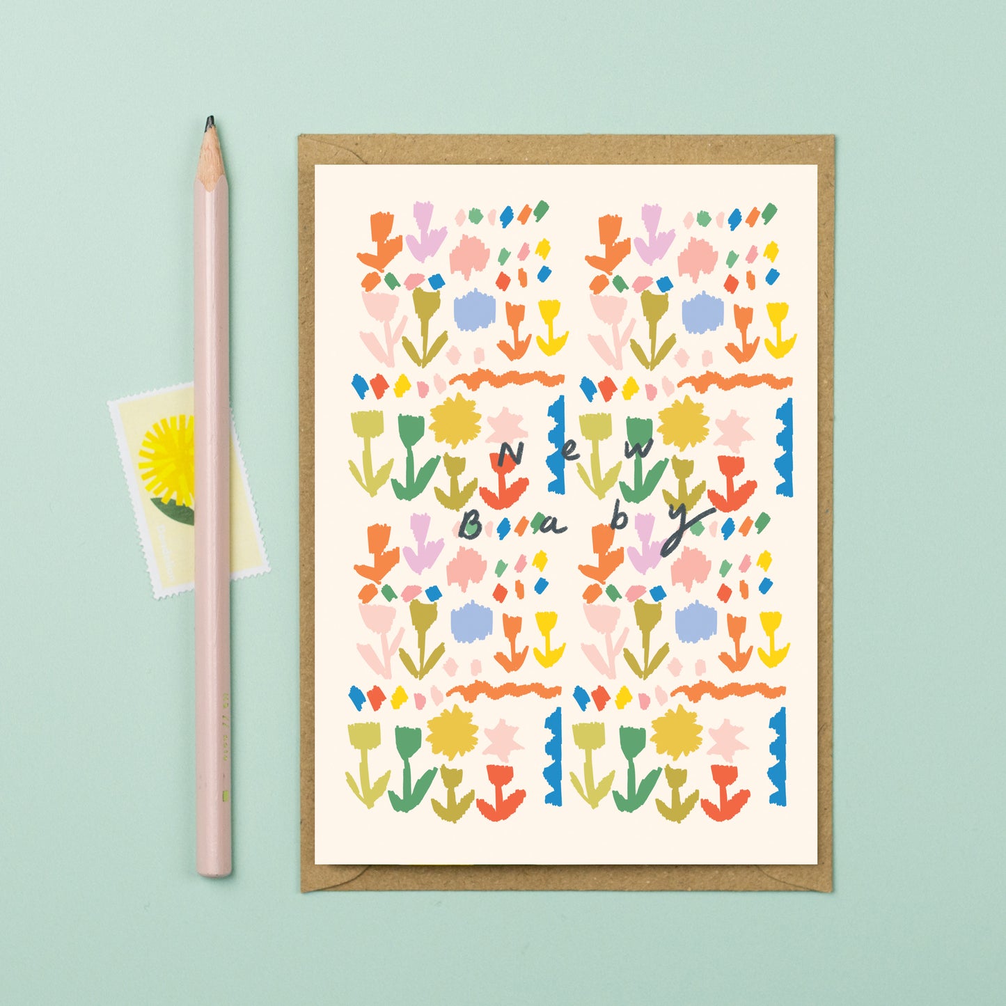 New baby folk card