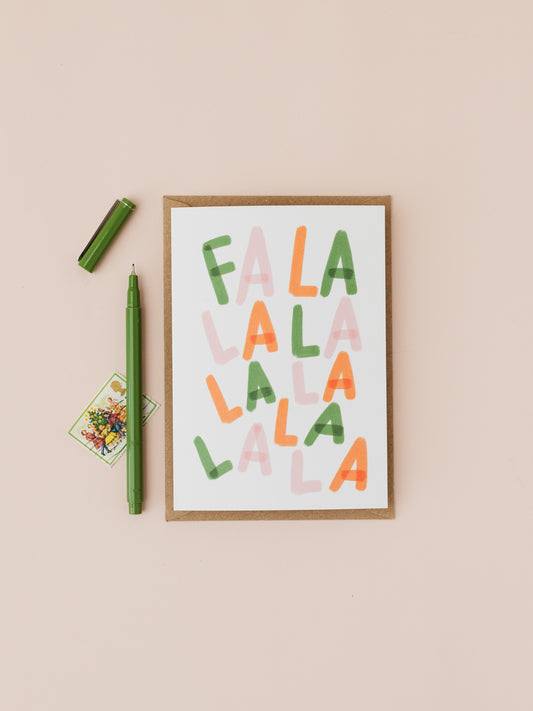 Fa La La Christmas card