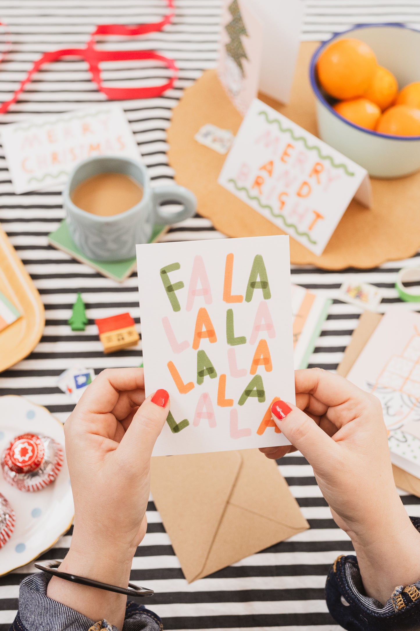 Fa La La Christmas card