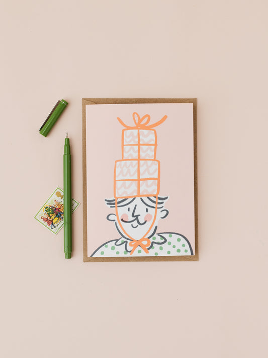 Present party hat Christmas card