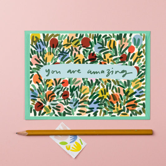 You are amazing leaves and spots card