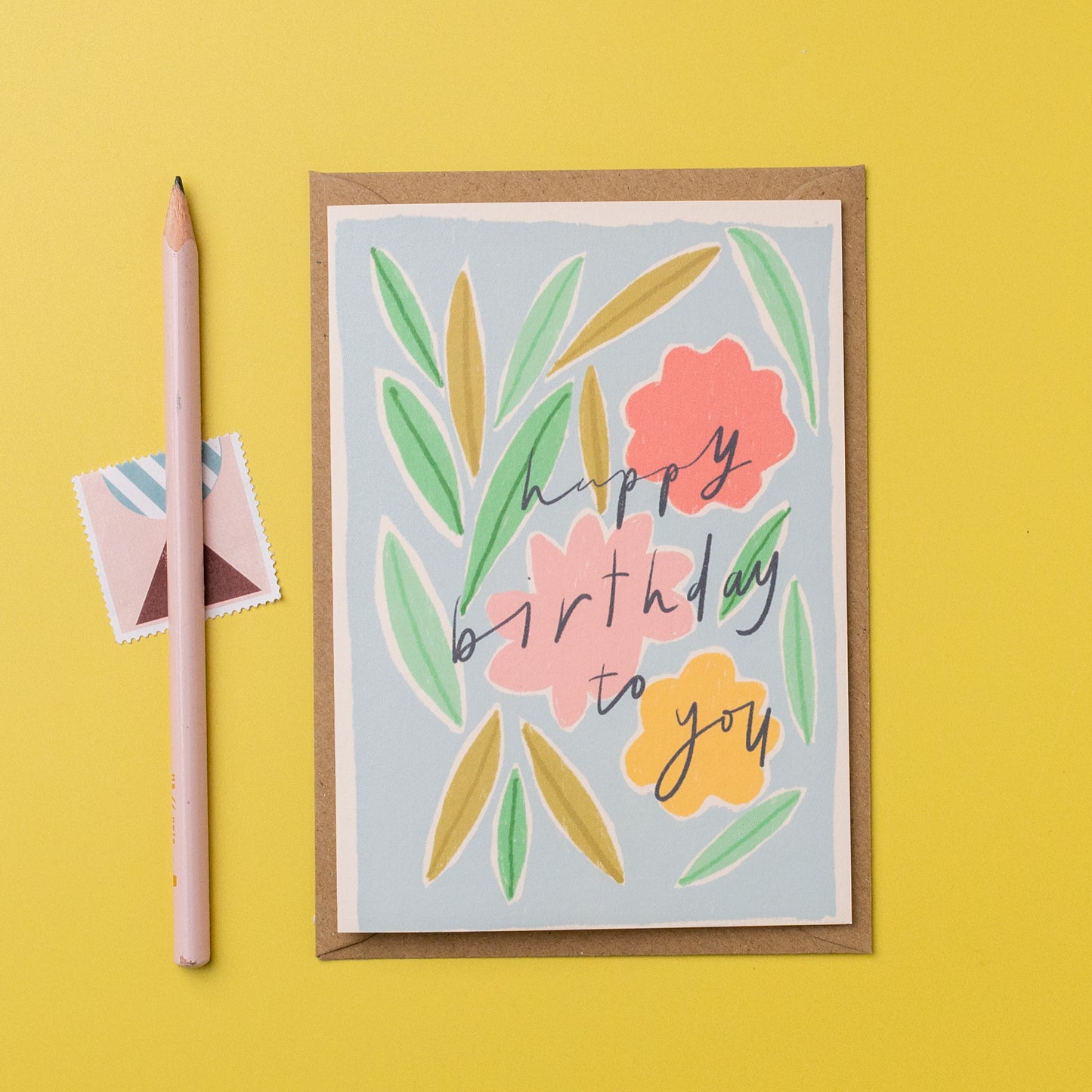 Pastel floral birthday card