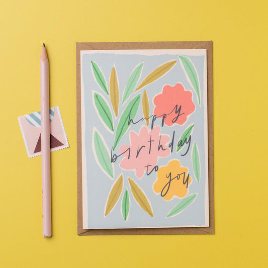 Pastel floral birthday card