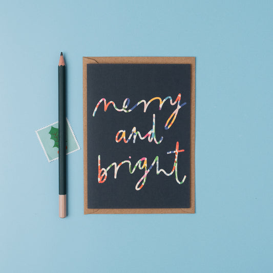 Merry and bright christmas card