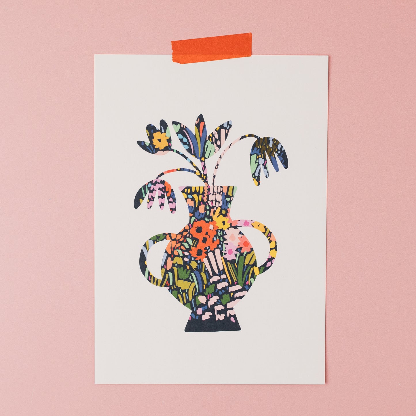 Floral patterned vase A5 print