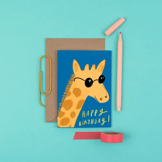 cool giraffe birthday card