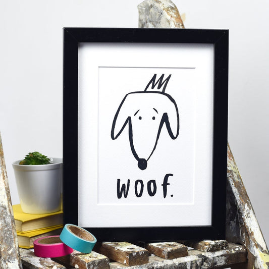 'Woof' Dog print A5/A4 size