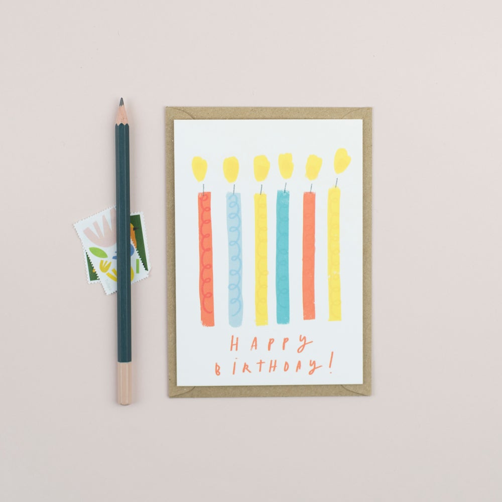 Happy Birthday Candles A6 Card