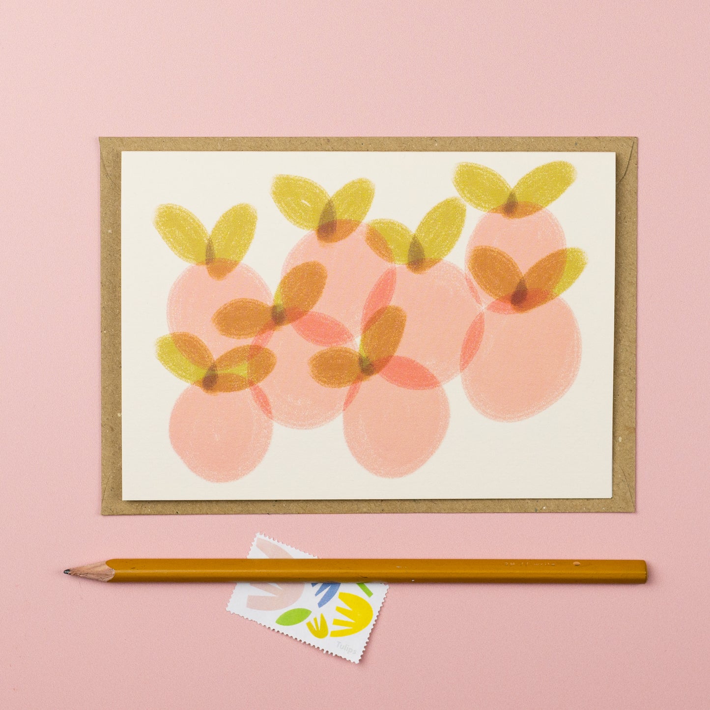 Pink oranges A6 card